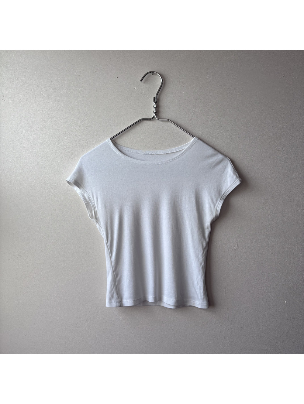 Basic White Short Sleeve Crew Neck T-Shirt